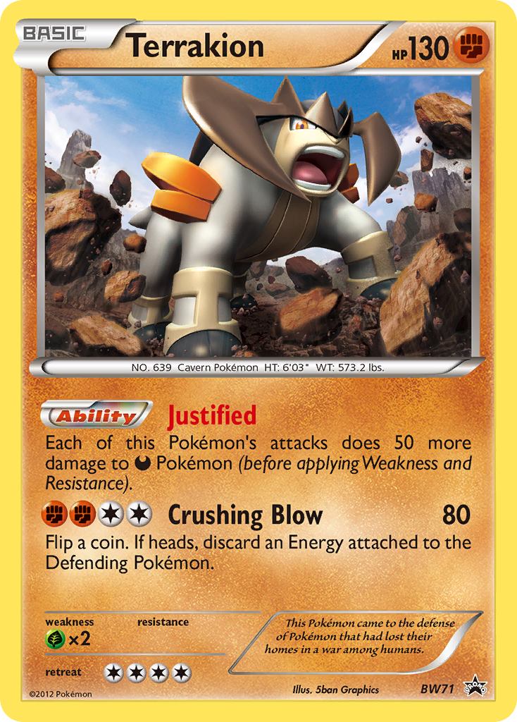 Terrakion - BW Black Star Promos - #BW71 - Pokemon TCG card