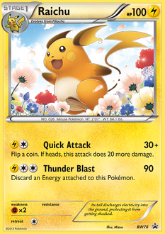 Raichu #BW78 Raichu - BW Black Star Promos - #BW78 - Pokemon TCG card