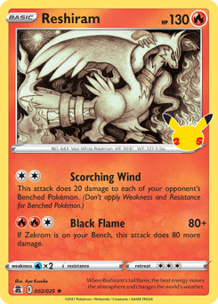 Reshiram - Celebrations - #2 - Pokemon TCG card