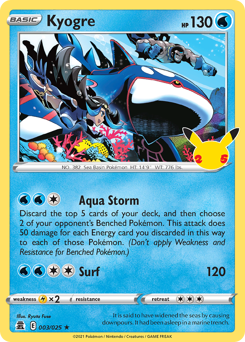 Kyogre - Celebrations - #3 - Pokemon TCG card