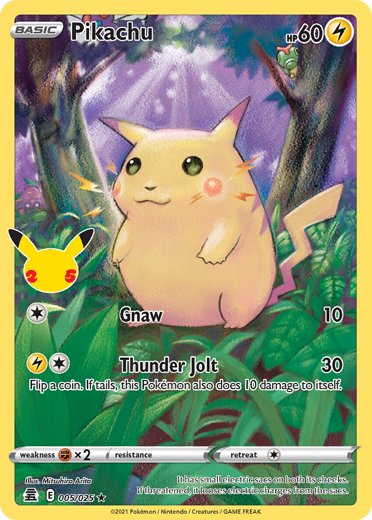 Pikachu - Celebrations - #5 - Pokemon TCG card