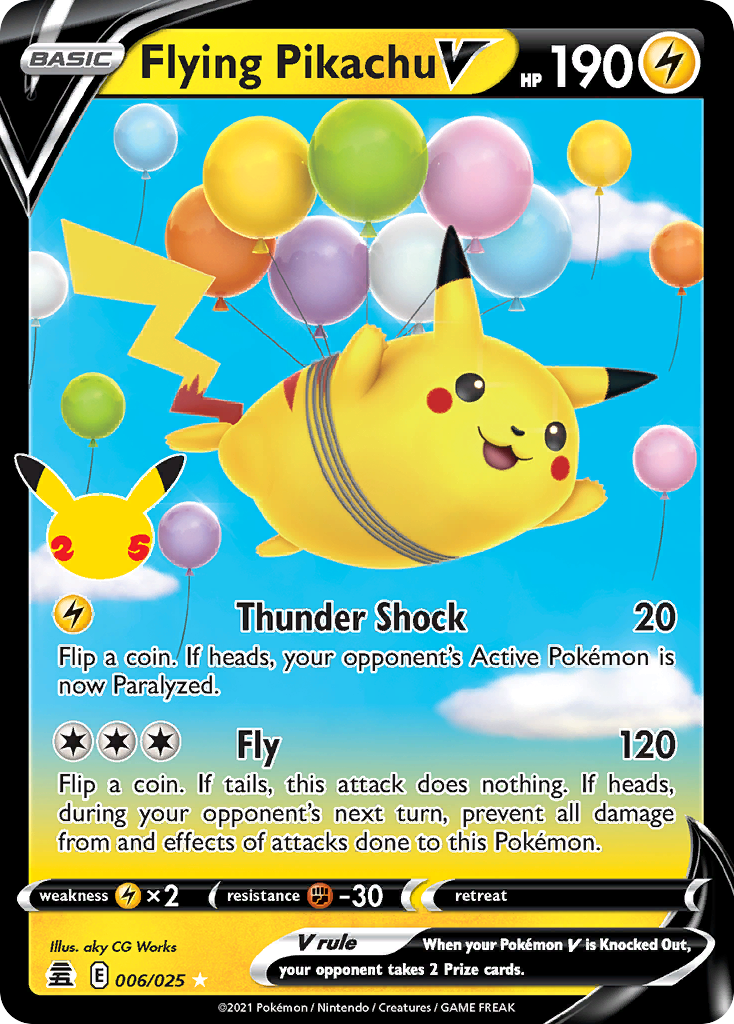 Flying Pikachu V - Celebrations - #6 - Pokemon TCG card