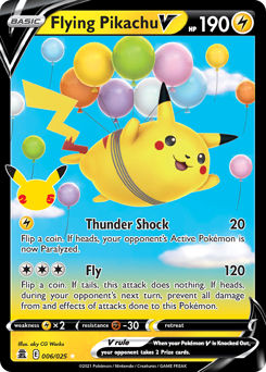 Flying Pikachu V #6 Flying Pikachu V - Celebrations - #6 - Pokemon TCG card