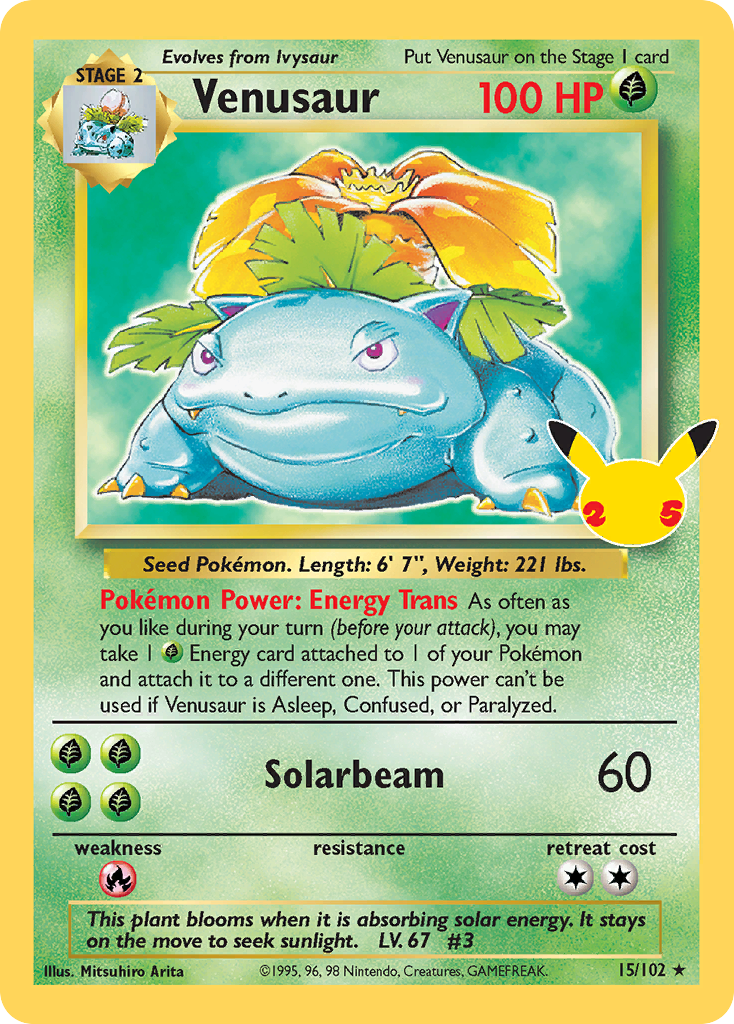 Venusaur #15 Venusaur - Celebrations: Classic Collection - #15 - Pokemon TCG card