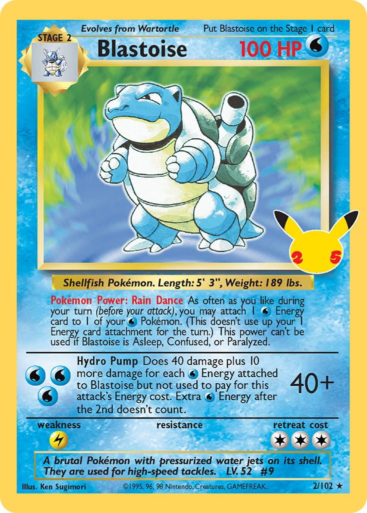 Blastoise - Celebrations: Classic Collection - #2 - Pokemon TCG card