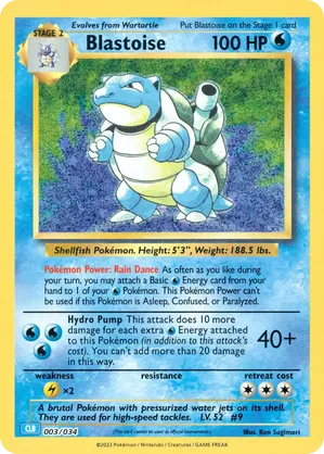 Blastoise - Pokémon TCG Classic - Blastoise - #003 - Pokemon TCG card