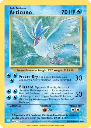 Articuno #009 Articuno - Pokémon TCG Classic - Blastoise - #009 - Pokemon TCG card