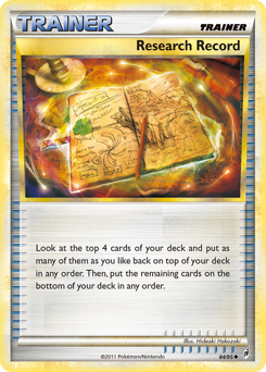 Research Record - Call of Legends - #84 - Pokemon TCG card