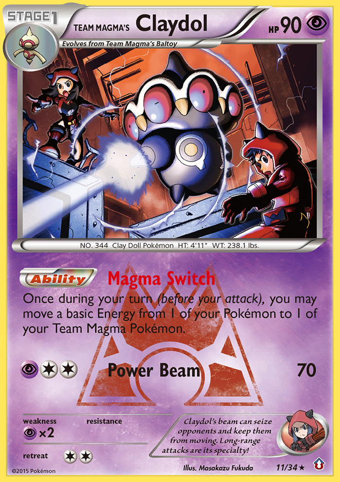 Team Magma's Claydol - Double Crisis - #11 - Pokemon TCG card
