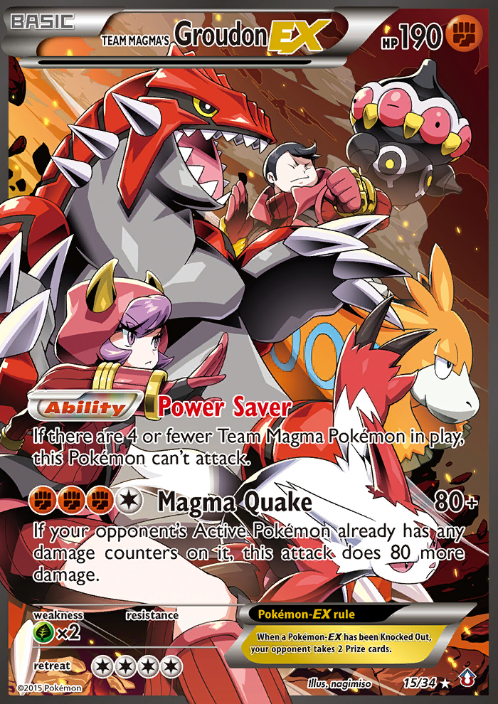 Team Magma's Groudon-EX - Double Crisis - #15 - Pokemon TCG card