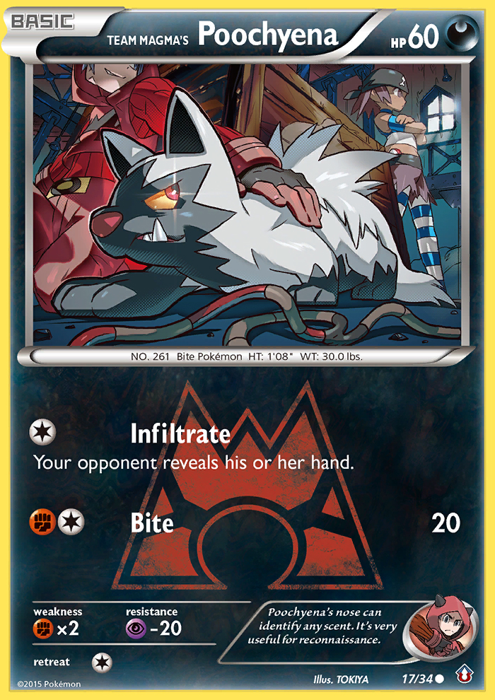 Team Magma's Poochyena - Double Crisis - #17 - Pokemon TCG card