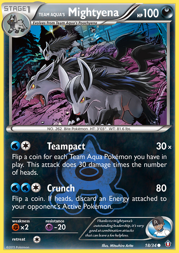 Team Aqua's Mightyena - Double Crisis - #18 - Pokemon TCG card