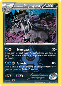 Team Aqua's Mightyena #18 Team Aqua's Mightyena - Double Crisis - #18 - Pokemon TCG card