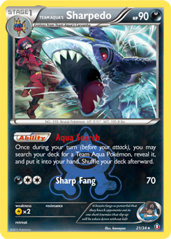 Team Aqua's Sharpedo - Double Crisis - #21 - Pokemon TCG card