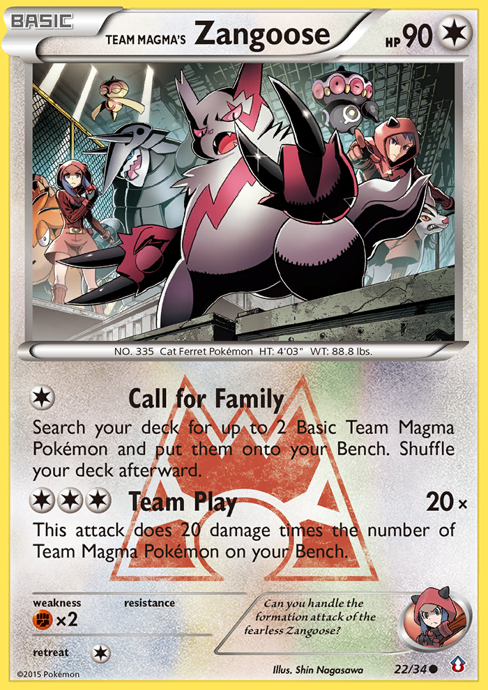 Team Magma's Zangoose - Double Crisis - #22 - Pokemon TCG card