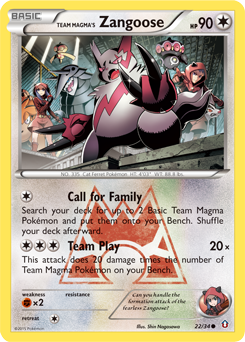 Team Magma's Zangoose #22 Team Magma's Zangoose - Double Crisis - #22 - Pokemon TCG card