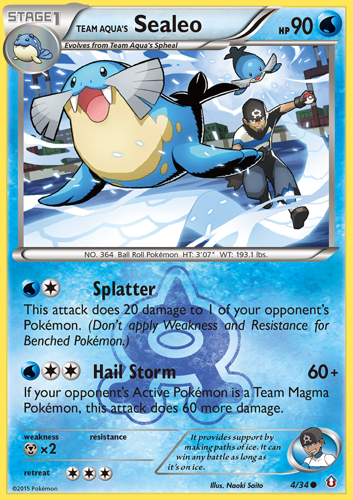 Team Aqua's Sealeo - Double Crisis - #4 - Pokemon TCG card