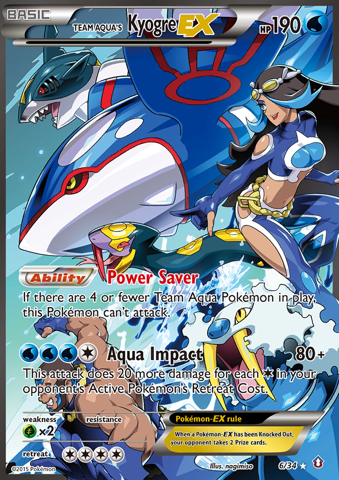 Team Aqua's Kyogre-EX - Double Crisis - #6 - Pokemon TCG card
