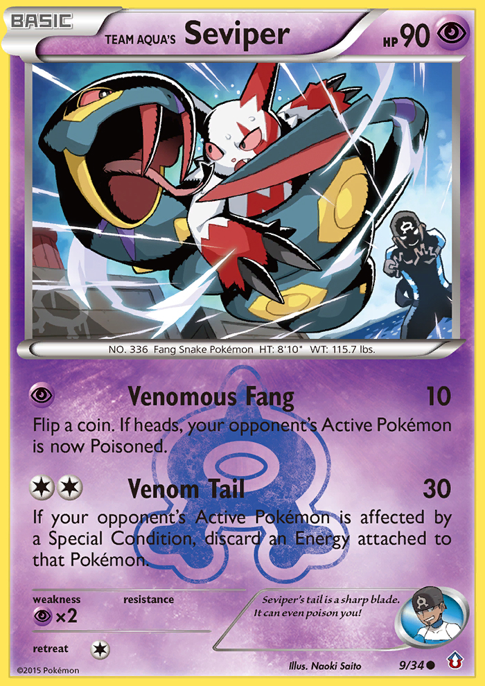 Team Aqua's Seviper - Double Crisis - #9 - Pokemon TCG card
