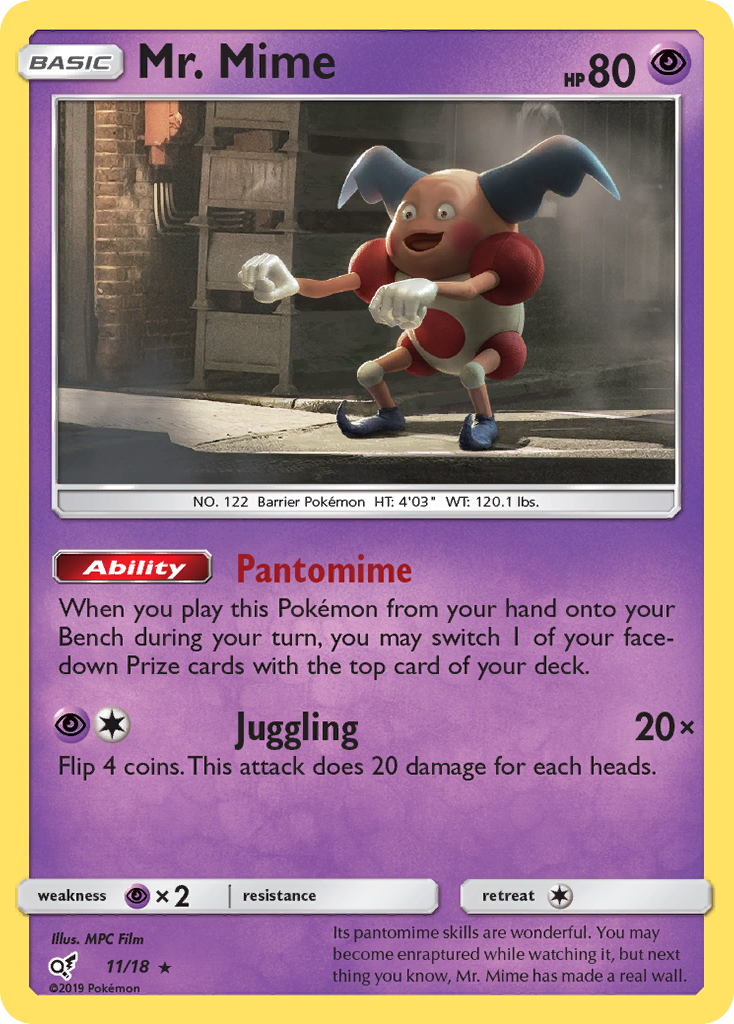 Mr. Mime - Detective Pikachu - #11 - Pokemon TCG card
