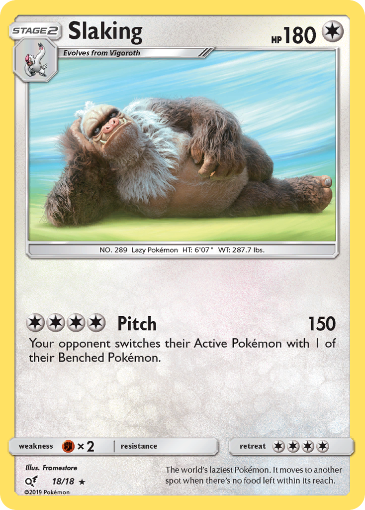 Slaking - Detective Pikachu - #18 - Pokemon TCG card