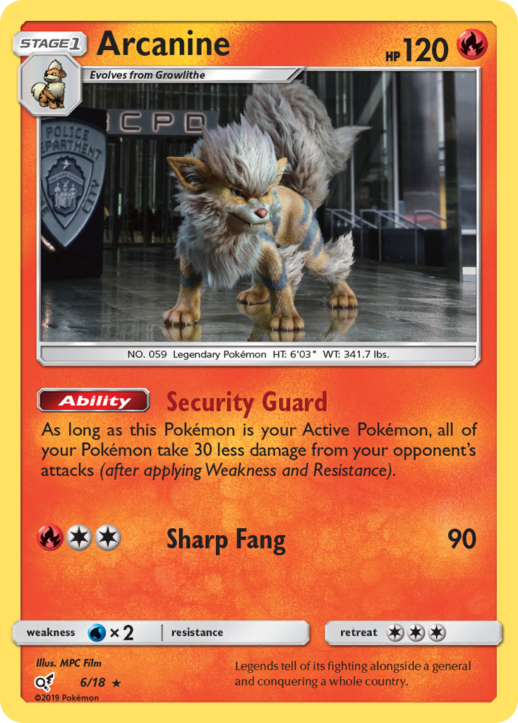 Arcanine - Detective Pikachu - #6 - Pokemon TCG card