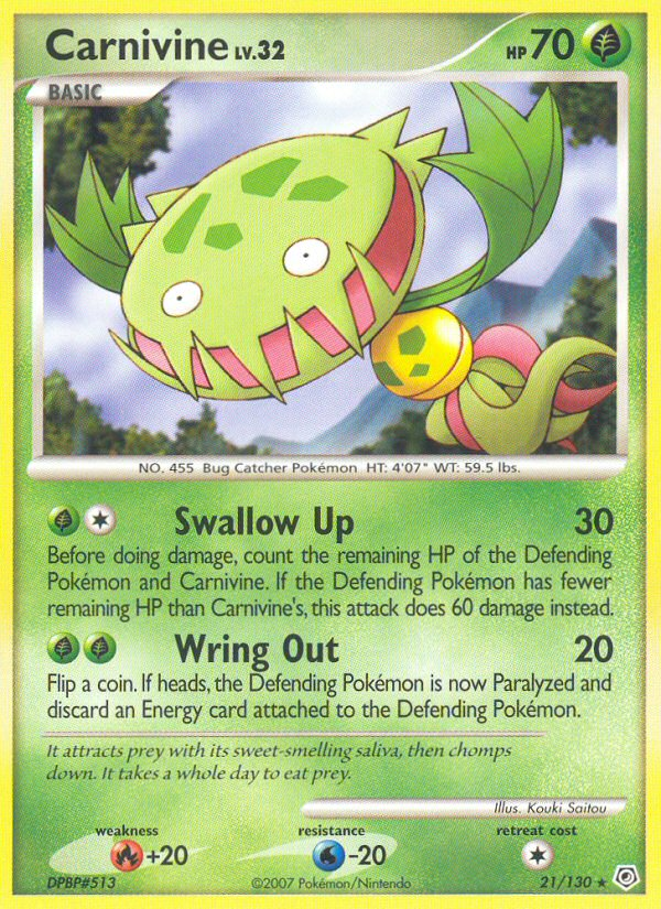 Carnivine - Diamond & Pearl - #21 - Pokemon TCG card