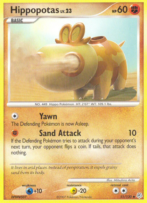 Hippopotas - Diamond & Pearl - #51 - Pokemon TCG card