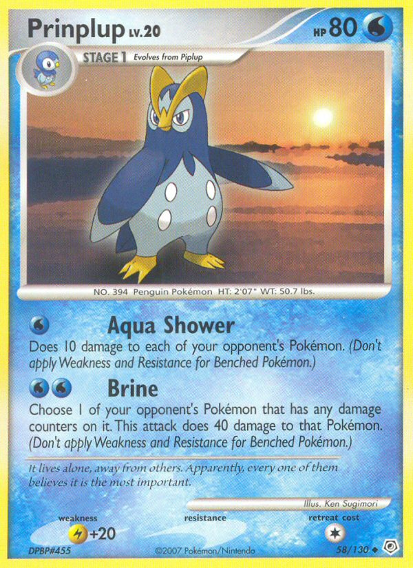 Prinplup - Diamond & Pearl - #58 - Pokemon TCG card