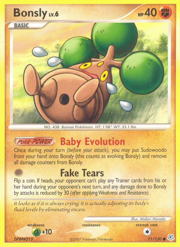 Bonsly - Diamond & Pearl - #71 - Pokemon TCG card