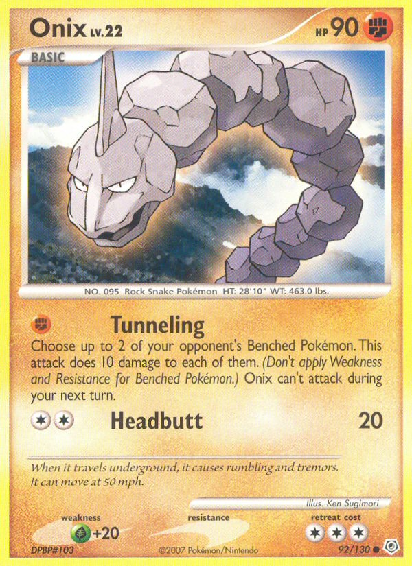 Onix - Diamond & Pearl - #92 - Pokemon TCG card