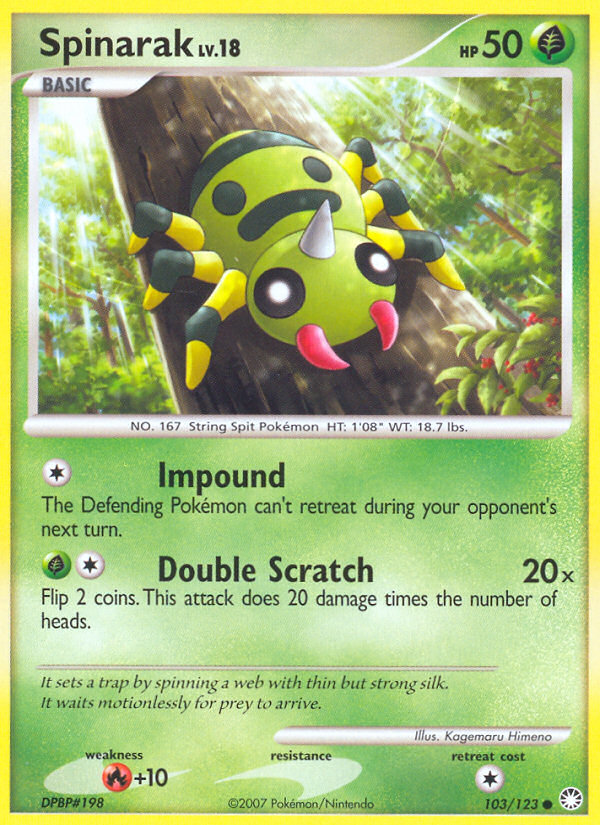 Spinarak - Mysterious Treasures - #103 - Pokemon TCG card