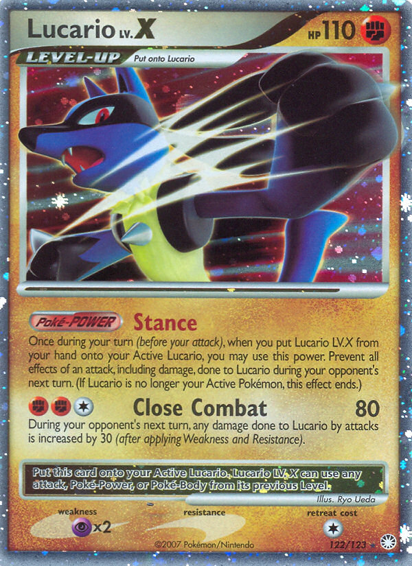 Lucario LV.X - Mysterious Treasures - #122 - Pokemon TCG card