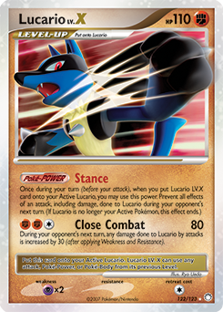 Lucario LV.X #122 Lucario LV.X - Mysterious Treasures - #122 - Pokemon TCG card