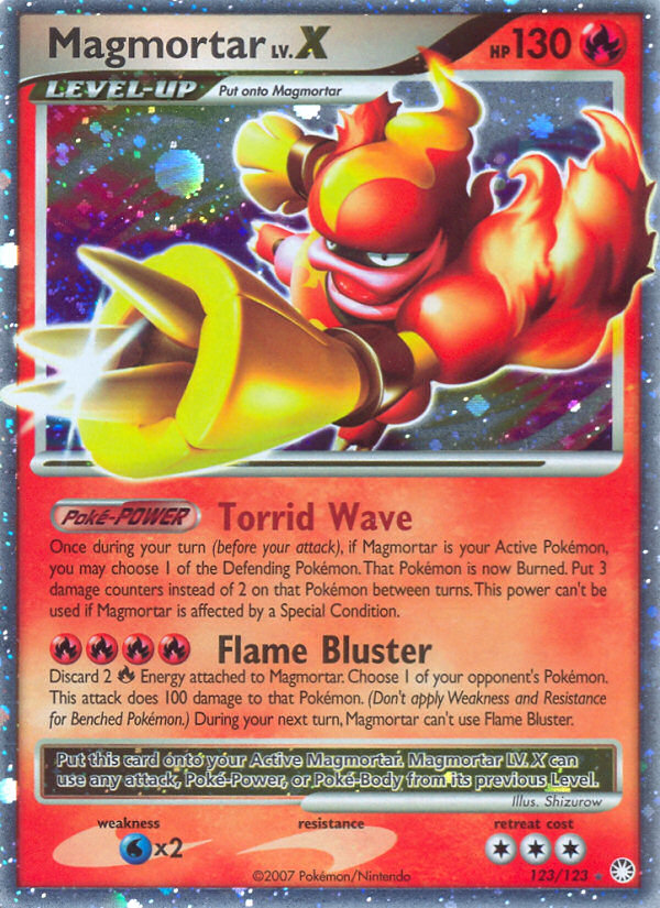 Magmortar LV.X - Mysterious Treasures - #123 - Pokemon TCG card