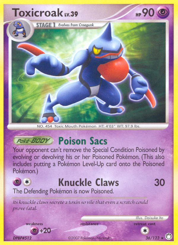 Toxicroak - Mysterious Treasures - #36 - Pokemon TCG card