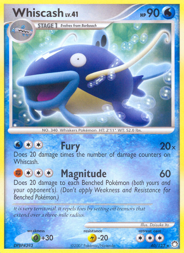 Whiscash - Mysterious Treasures - #40 - Pokemon TCG card