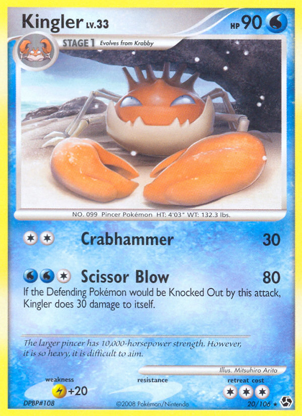 Kingler - Great Encounters - #20 - Pokemon TCG card
