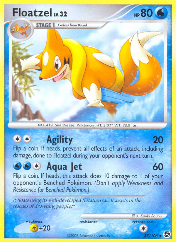 Floatzel - Great Encounters - #37 - Pokemon TCG card