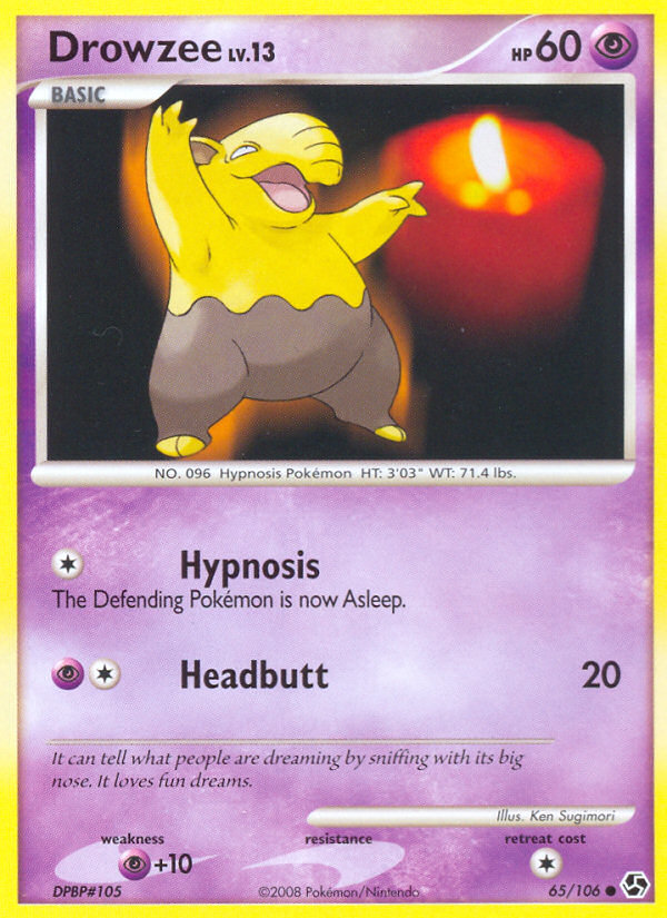 Drowzee - Great Encounters - #65 - Pokemon TCG card