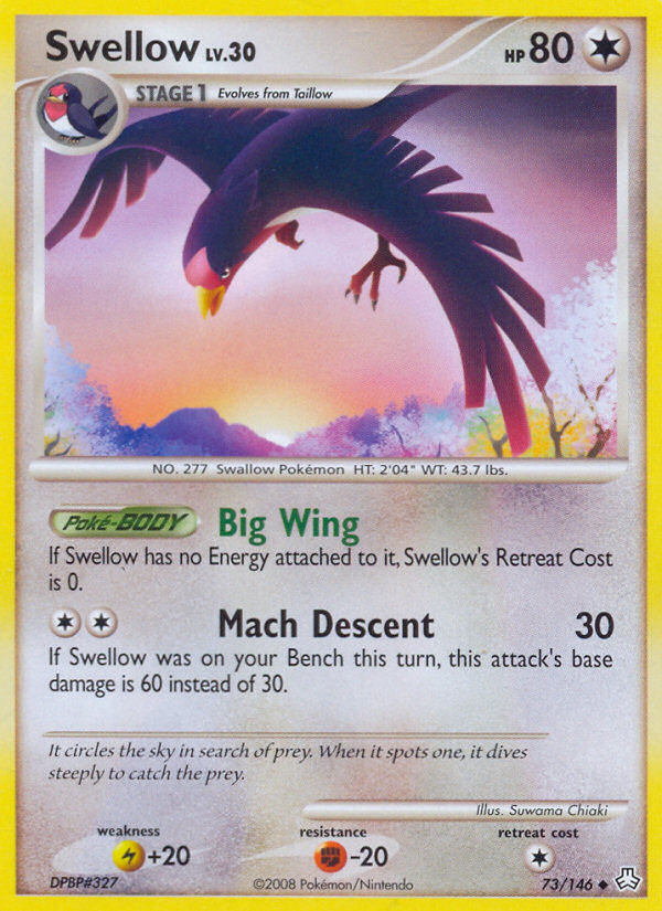 Swellow - Legends Awakened - #73 - Pokemon TCG card