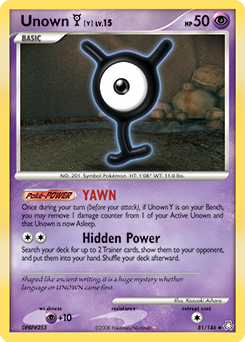 Unown [Y] - Legends Awakened - #81 - Pokemon TCG card