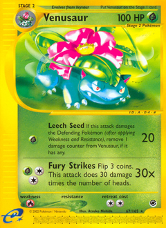 Venusaur #67 Venusaur - Expedition Base Set - #67 - Pokemon TCG card