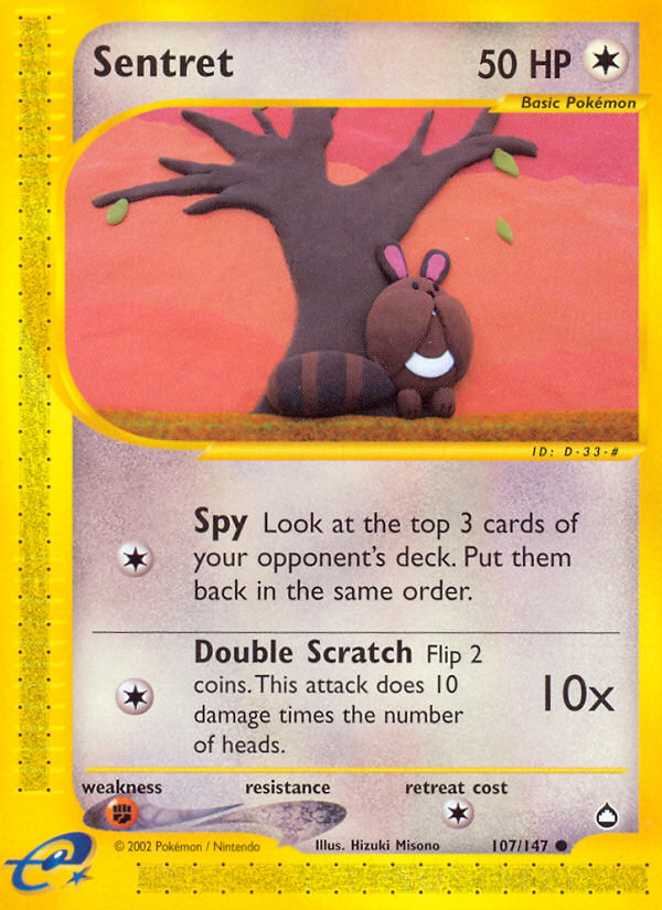 Sentret - Aquapolis - #107 - Pokemon TCG card