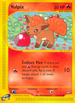 Vulpix - Aquapolis - #116 - Pokemon TCG card