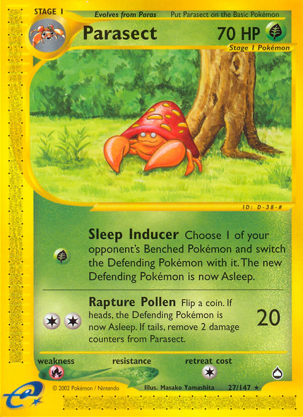 Parasect - Aquapolis - #27 - Pokemon TCG card