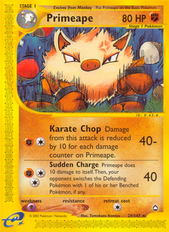 Primeape - Aquapolis - #29 - Pokemon TCG card