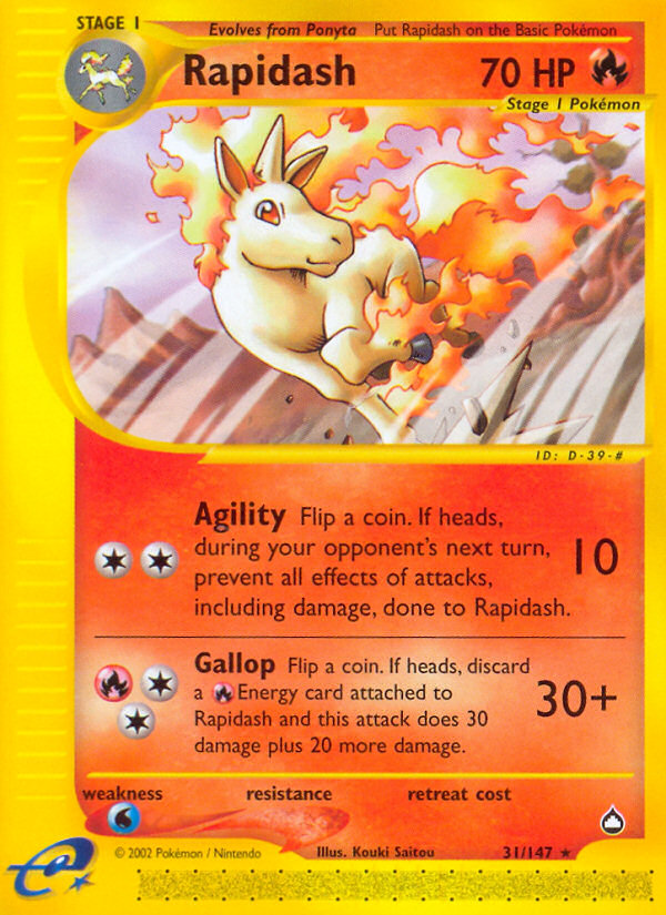 Rapidash - Aquapolis - #31 - Pokemon TCG card