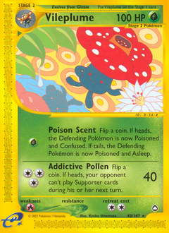 Vileplume #43 Vileplume - Aquapolis - #43 - Pokemon TCG card