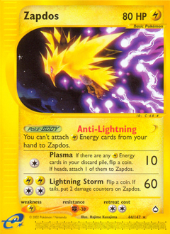Zapdos - Aquapolis - #44 - Pokemon TCG card